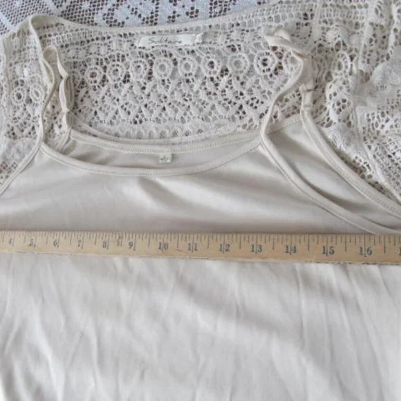 SOLD 2 pc Beautiful Boho Lace Dress Fringe Bottom Dresses Ivory lace bohemian - Picture 6 of 6